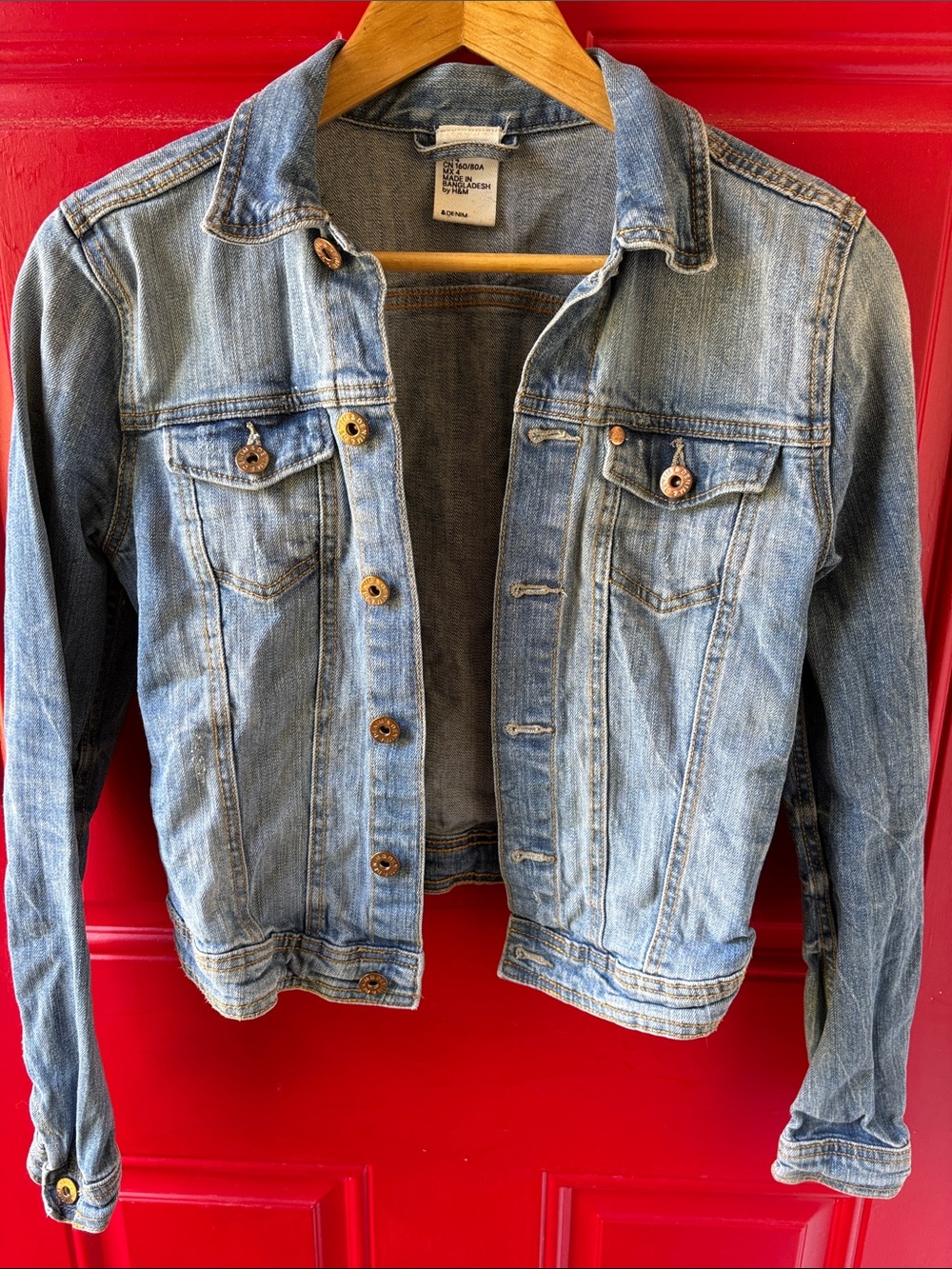 H&M Light Wash Blue Denim Jacket